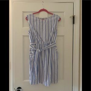 Blue and white dress